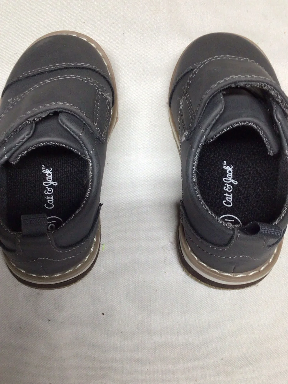 Cat & Jack Black Kids Dress Shoes with Tan Soles